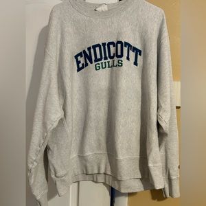 Endicott College Champion Sweatshirt.Used. Light grey color